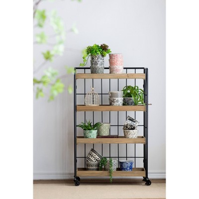 Elegant Blue Floral Naturespire Ceramic Planters, Set of 3