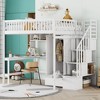 NicBex Full Size Bunk Bed with Desk Loft Bed Bed Frame with Shelves, Wardrobe, Storage Stair and Full Length Guardrails, No Box Spring Required - 2 of 4