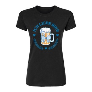 Women's - Instant Message - Ich Liebe Bier Oktoberfest Fitted Graphic T-Shirt - 1 of 4