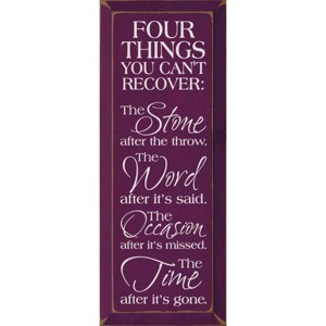 Slickblue Four Things You Can’t Recover Wood Sign – Rustic Wall Decor – Inspirational Quote 7x18 Inches, Color Options - 1 of 3