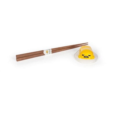 Se7en20Gudetama the Lazy Egg Chopstick Set with Ceramic Holder