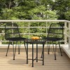 vidaXL Patio Dining Set - 3 Piece Poly Rattan Outfit in Black - Featuring Tempered Glass Tabletop and Comfortable Dining Chair with Backrest - 2 of 4