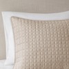 3Pcs Reversible coverlet Set Soft Microfiber Quilted Check Pattern Hypoallergenic Polyester Fill - 4 of 4
