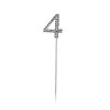 O'Creme Rhinestone Silver-Colored Number-4 Cake Topper 1-1/2 Inch - 2 of 2