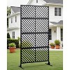 72" H×40" W Metal Privacy Screen, Freestanding Outdoor Privacy Screen with Stable Base for Deck, Porch, Patio, Outdoor and Balcony (4 Panels) - 4 of 4