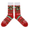 Elf OMG Santa Christmas Sweater Adult Red Casual Crew Socks With 3D Tinsel Wreath - 2 of 4