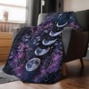 1pc Black Moon Phase Blanket, Perfect Halloween Accessory or Sofa Bedroom Throw, Seasonal Decoration, Witch Aesthetic, Christmas Gifts. - 4 of 4