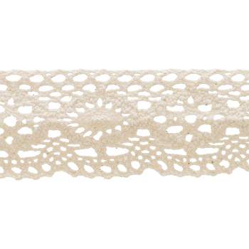 Wrights Venice Lace Scallop Edge Rose, 1-1/2 X 10 Yds, White