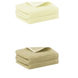 Unique Bargains Striped Pattern Highly Absorbent Quick-Drying Hand Towel for Bathroom Travel 4 Pcs - 1 of 4