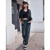 Ekouaer Women's Velvet Velor Tracksuits 2 Piece Lounge Outfits Zip Up Sweatshirt and Sweatpants with Pockets - 2 of 4