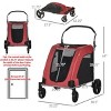 Foldable Pet Stroller for Medium Dogs,Oxford Fabric with Universal Wheels and Storage Basket - LAOTIES - 2 of 4