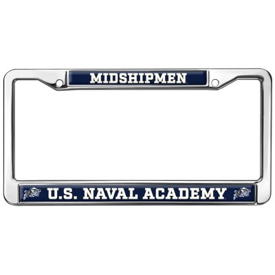 US Naval Academy Midshipmen Logo Full Size Standard License Plate Metal Frame