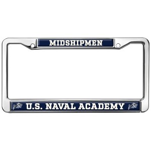 US Naval Academy Midshipmen Logo Full Size Standard License Plate Metal Frame - 1 of 4