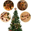 Christmas Garland Decoration with 20 LED Lights 6.3FT Pre-Lit Artificial Christmas Garland,Battery Powered with Red Berries Lighted Christmas Garland - 4 of 4