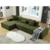 129.5'' Terrycloth L-Shaped Modular Sofa, Italian Minimalist Tofu Block Design, Left-Hand Facing, Free Installation with 2 Pillows - 4 of 4