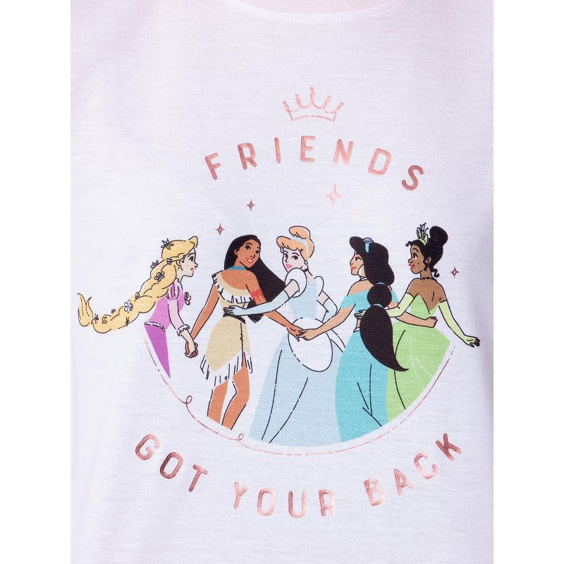 Disney Womens' Princesses Character Friends Sleep Pajama Set Short Pink, 3 of 5