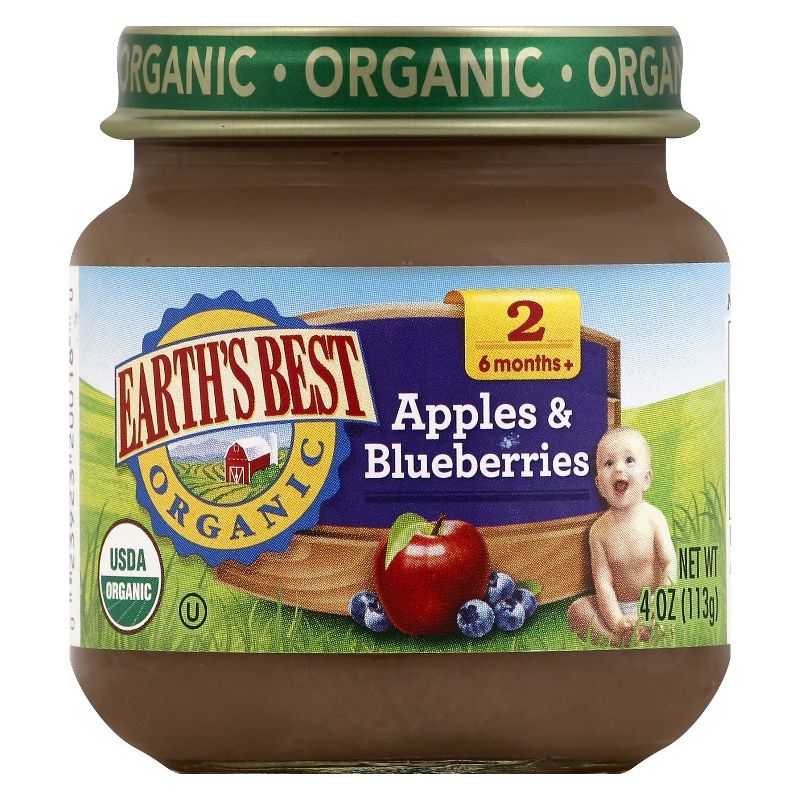 Earth's Best Organic Stage 2 Apples & Blueberry Jar - 4oz, 4 of 5