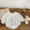 MyKids-USA Baby Girl Solid Color Long Sleeve Loose Cotton Bodysuit - 2 of 4