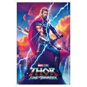 Trends International Marvel Thor: Love and Thunder - Thor Odinson One Sheet Framed Wall Poster Prints - 1 of 4