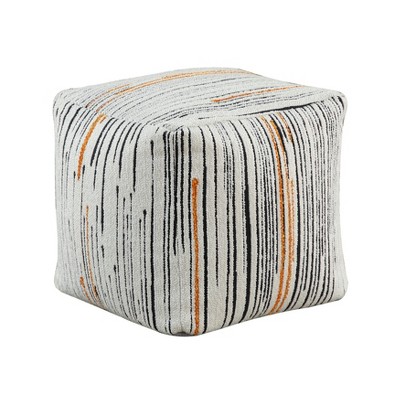 Vynxaria Cylindrical Chenille Pouf ¨C Modern Ottoman & Versatile Footstool