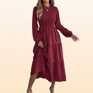 casual long sleeve maxi dress dresses for women Plus Size Long Sleeve Maxi Dark Navy / 4XL This versatile piece is suitable for a wide range of events EadianDree Womens Maxi Dress Mock