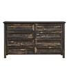 CAVINAS Farmhouse 8/6 Drawers Dresser for Bedroom,Brown Dresser with Barn Door Style for Bedroom,Living Room and Hallway,Dark Oak - 2 of 4