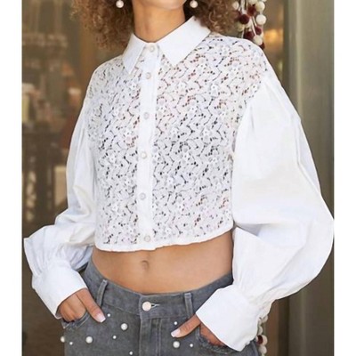 Women's Lace Button Down - POL