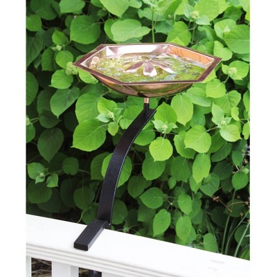 Hexagonal Copper Bee Fountain & Birdbath with Rail Mount