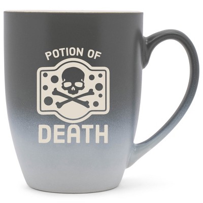 100 North Magic Potion 10 Ounce Gray and White Two Toned Ombre, Comfortably Fits Your Hands, Ceramic Tea Coffee Cup Mug, Potion Of Death