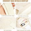 Attop Beige Beach Bag with added lining Crochet Tote Bag for Women Shoulder Bag Hobo Casual Handbags Shopping Work Bag - 4 of 4