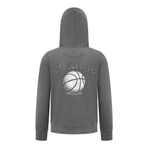 Everyday Kids Basketball Zip Up Hoodie – Classic Sketch Basketball Graphic Sweatshirt - 1 of 4