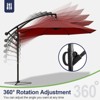 Infurnic Patio Umbrellas Outdoor Offest Hanging Umbrella, Adjustable Crank Handle, Sun Shade for Market, Large Balcony, Red, 114.17"*114.17"*81.49" - 4 of 4