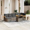 vidaXL Garden Sofa Set Grey PE Rattan Large Adjustable Armrests - 2 of 4