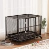 EROMMY 37" -42" Heavy Duty Dog Crate Furniture With Removable Tray, 360° Lockable Wheels - 2 of 4