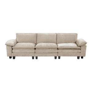120.5'' Chenille Fabric Sofa with Plush Comfort, Modern Style, and Durable Plywood Frame - 1 of 4