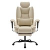 Grungis PU Leather Swivel Office Chair with Liftable Headrest,Gaming Chair with Lumbar Support and High Backrest,Computer Chair for Office - 2 of 4