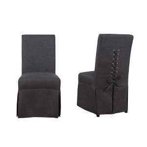 Set of 2 Hayden Dining Room Parsons Chair Charcoal - Picket House Furnishings, Grey