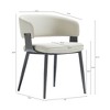 Sapphtopaz Modern Dining Chairs with Curved Open Backrest PU Leather Upholstered Kitchen Chair with Metal Frame Leisure Chair for Dining Room - 3 of 4