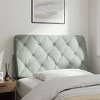 vidaXL Velvet Headboard Cushion in Light Gray - Decorative Bedroom Pillow Back, Foam Filled for Comfort, Wall-Mountable, Complements Curved Bed Frames - 4 of 4