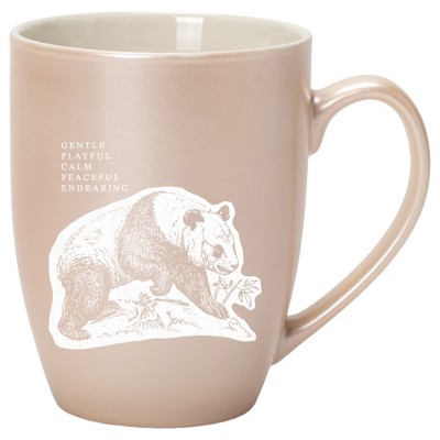 Elanze Designs 10 Ounce Ceramic Decorative Laser Engraved Giftable Novelty Tea Coffee Cup Mug Precious Pearl Panda Gentle Playful Calm Peaceful