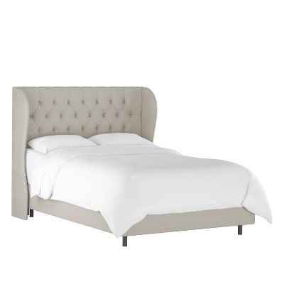 California King Tufted Wingback Bed Dove Gray Velvet - Threshold™ : Target