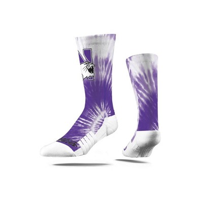 NCAA Northwestern Wildcats Tie-Dye Adult Crew Socks - M/L