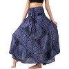 Women's Boho Maxi Skirt - Floral Print Long Flowy Skirt Blossom Navy - 2 of 4