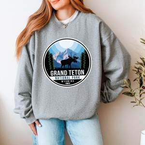 Simply Sage Market Grand Teton National Park Badge Sweatshirt - 1 of 4