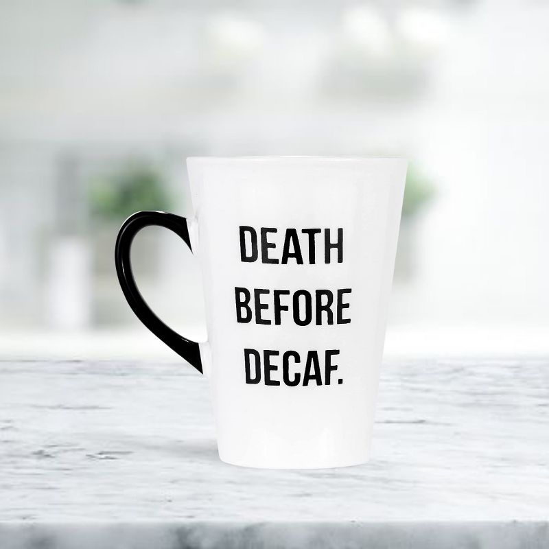 Amici Home Death Before Decaf Coffee Mug, For Coffee, Tea, or Any Beverages, Black Lettering on White Mug, Microwave & Dishwasher Safe,20-Ounce, 3 of 6