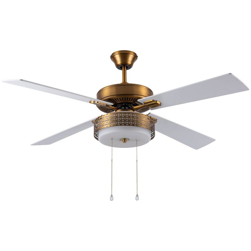 52&#34; 4-Blade Amal Lighted Ceiling Fan Brass/Gold - River of Goods, 1 of 16