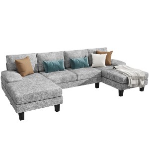 LACOO U-Shape Chenille Sectional Sofa with Chaise - 1 of 4