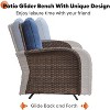 Buenhomino Patio Loveseat Glider Wicker Loveseat Rattan Glider Sofa with Curved Armrest Thicking Back & Seat Cushions for Garden Balcony Backyard - 3 of 4