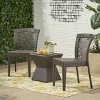 Christopher Knight Home Oleander Outdoor Wicker 3 Piece Stacking Chair Chat Set, Multibrown - 2 of 4