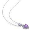 EVERLY JEWELRY | Sterling Silver 1 1/4 CT TGW Heart Shaped Amethyst Tanzanite and Diamond Accent Pendant with Chain, 18 inc - 4 of 4